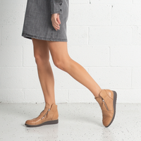Omeah Dark Tan/ Choc Sole Leather Ankle Boots