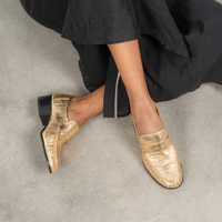 Jones Gold Strip Leather Loafers