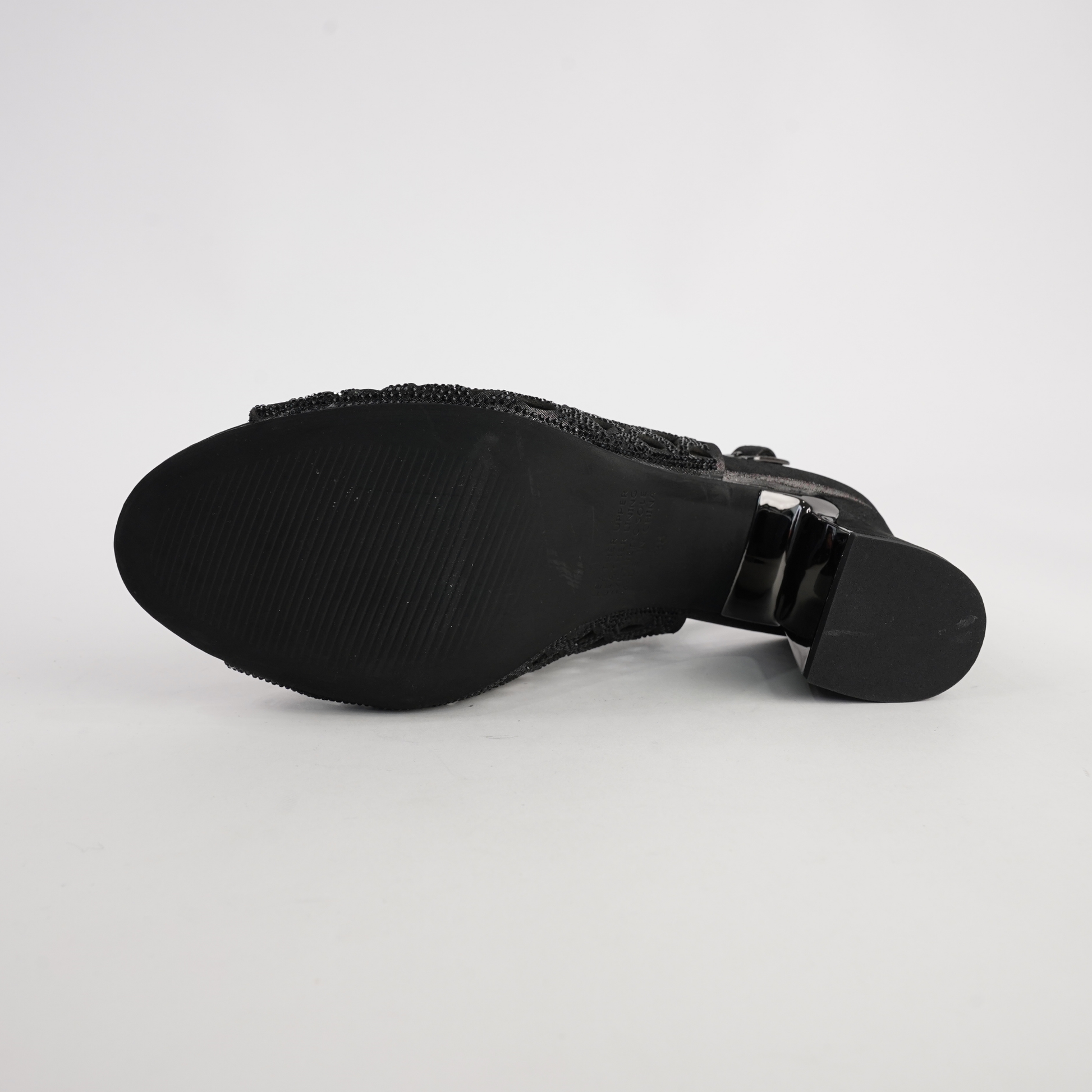 Kruby Black Shimmer Leather Heels