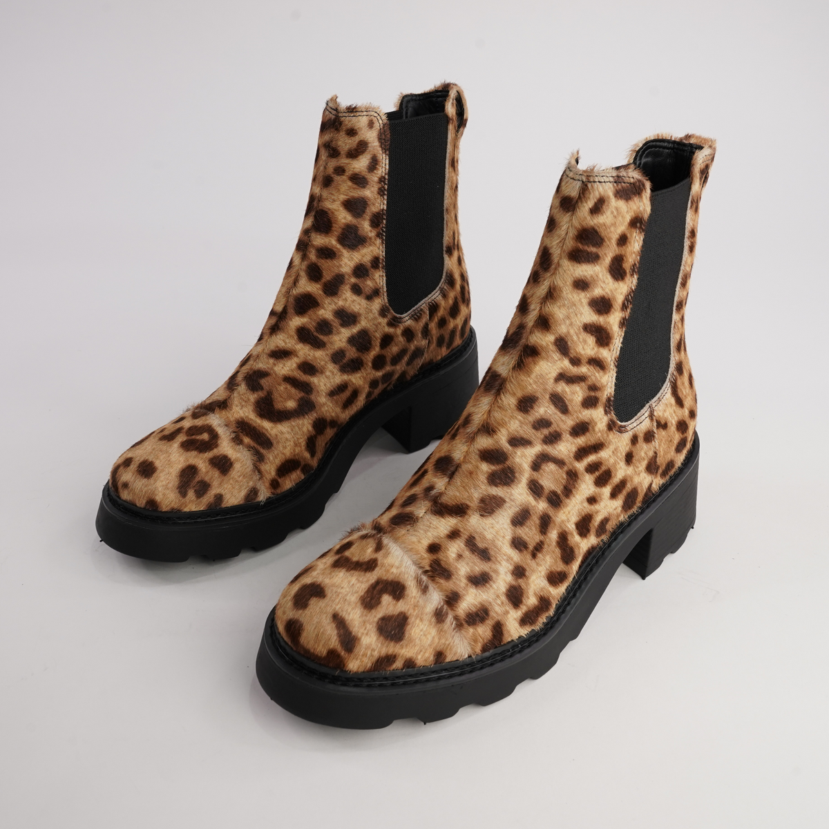 486001 Leopard Leather Ankle Boots - CARRANO | Shouz