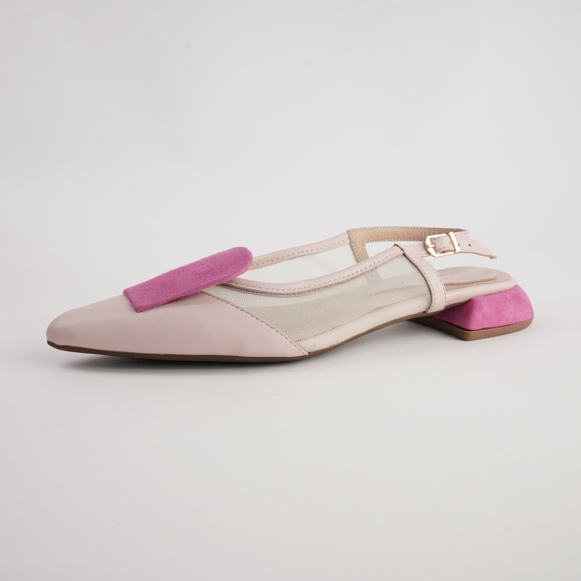 Vivienne Powder/ Fuchsia Mts Suede Flats