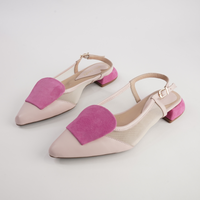Vivienne Powder/ Fuchsia Mts Suede Flats