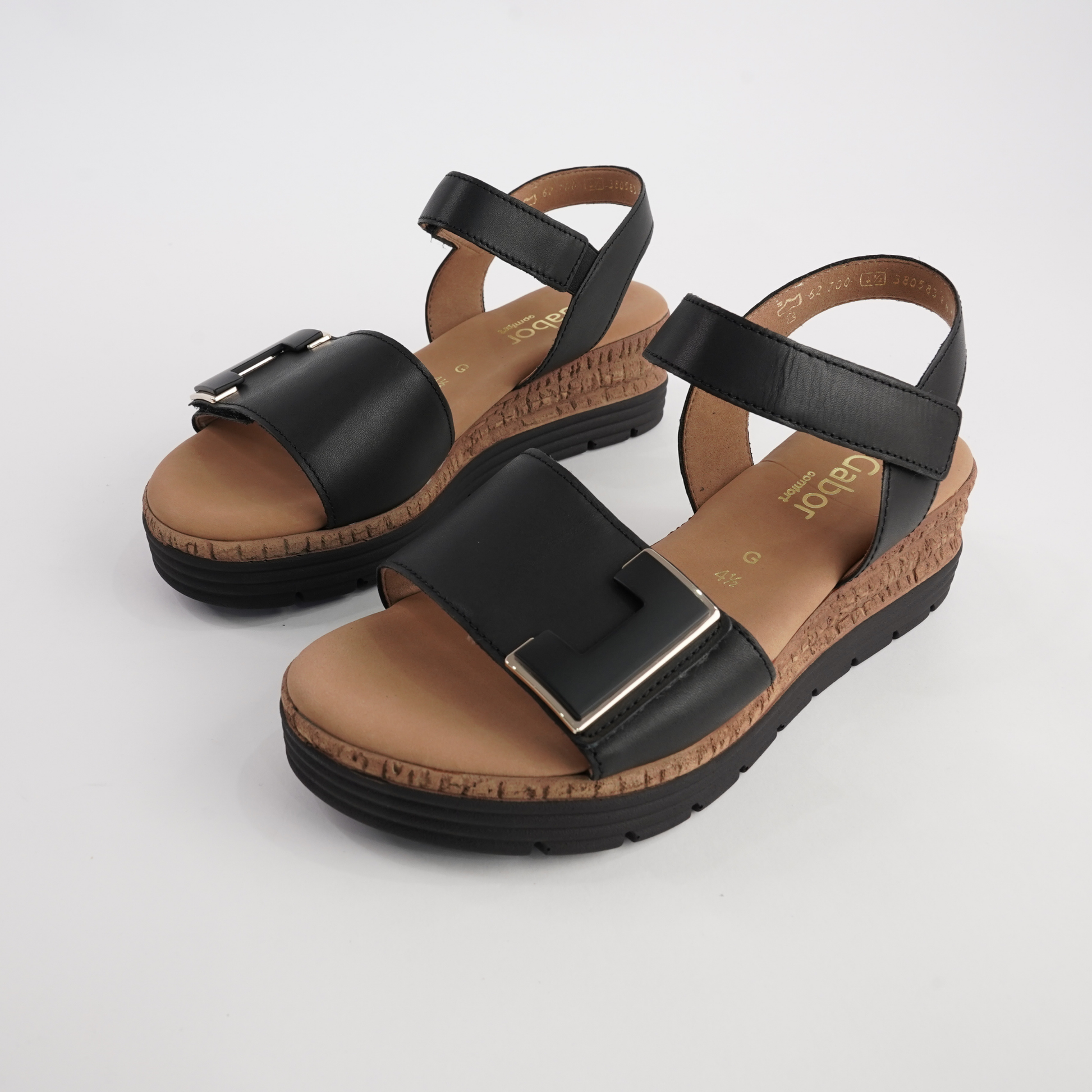 Inez Black Leather Sandals