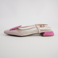 Vivienne Powder/ Fuchsia Mts Suede Flats