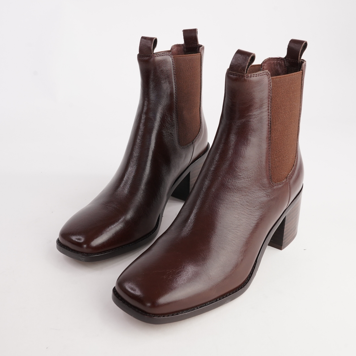 Slightly Chocolate Leather Ankle Boots - MOLLINI | Shouz
