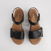 Inez Black Leather Sandals
