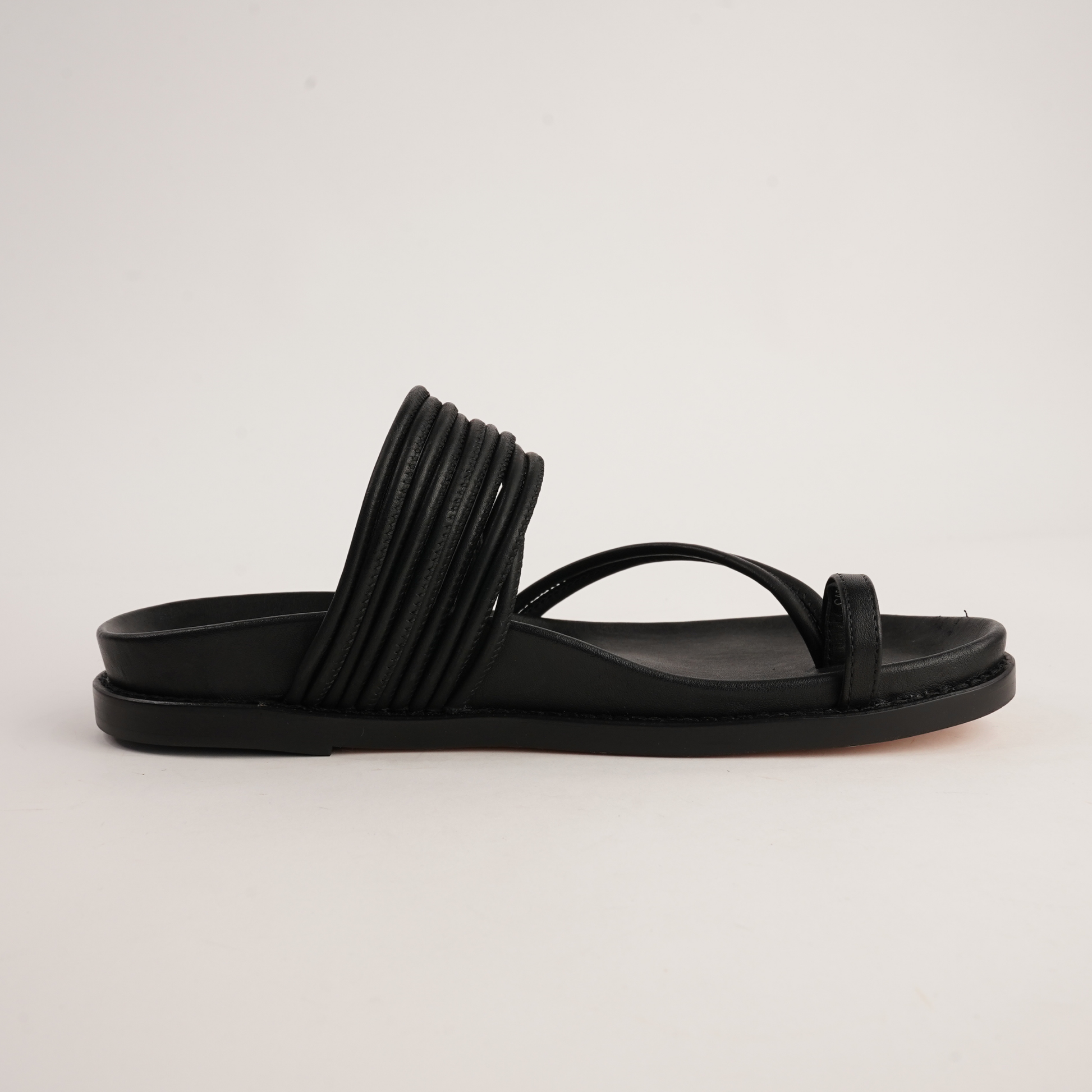 Carmelle Black Leather Sandals