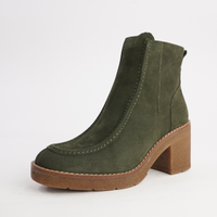 Gem Khaki Nubuck Leather Ankle Boots