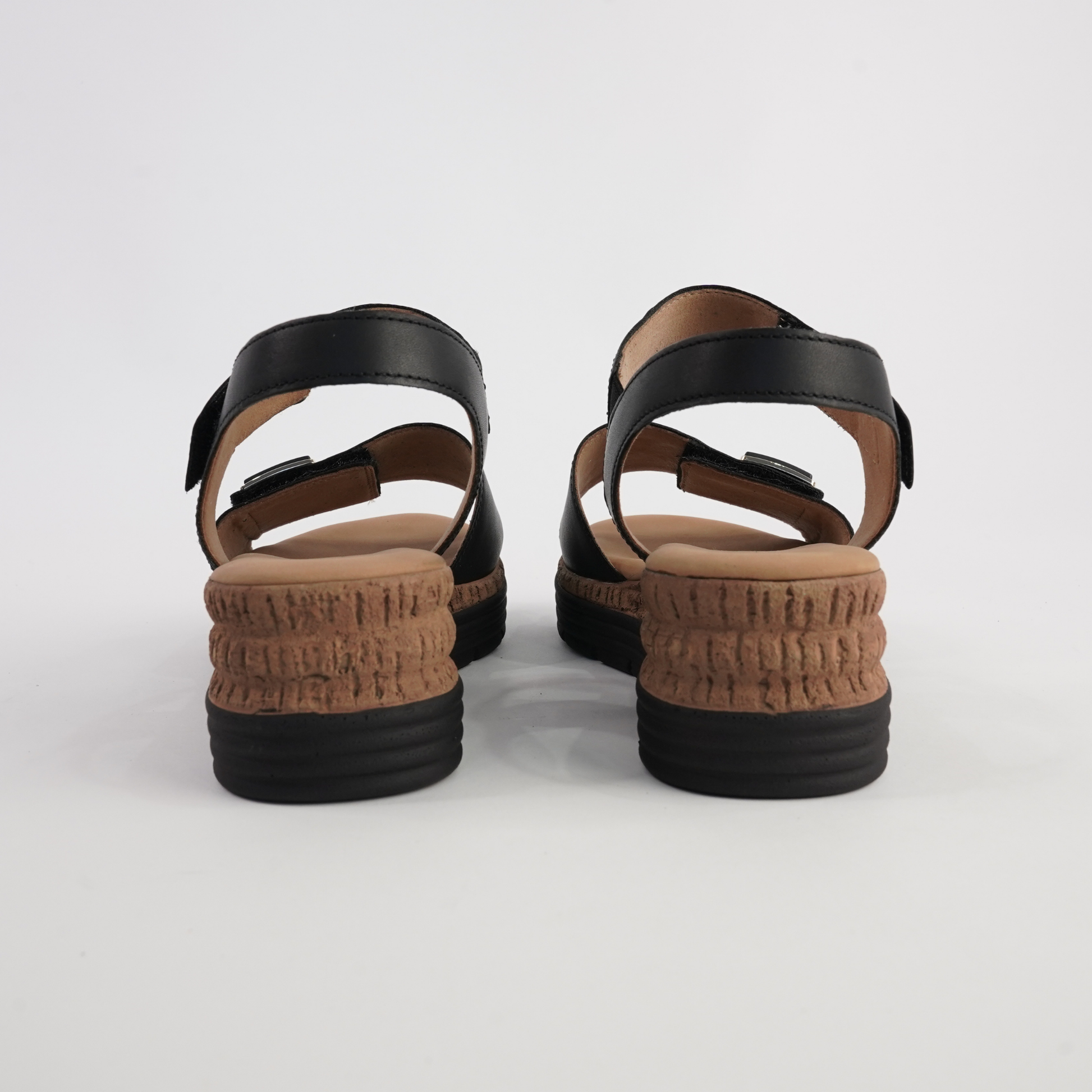 Inez Black Leather Sandals