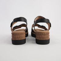 Inez Black Leather Sandals