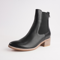 Panord Black/ Natural Heel Leather Ankle Boots