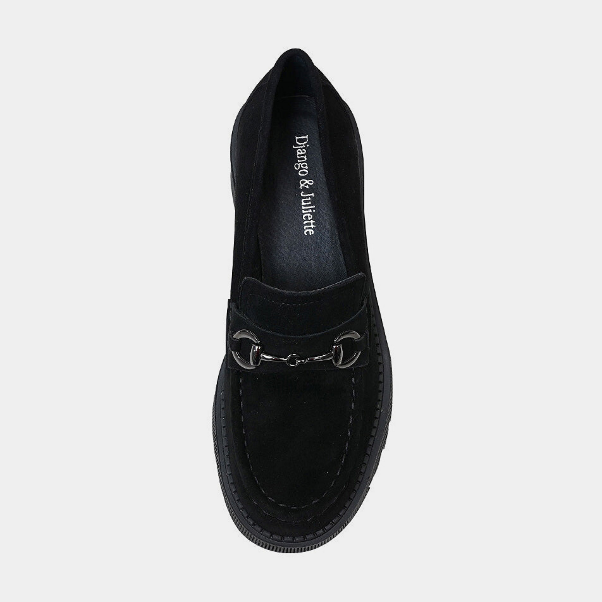 Zoey Black Suede Heeled Loafers