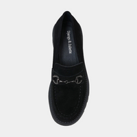 Zoey Black Suede Heeled Loafers