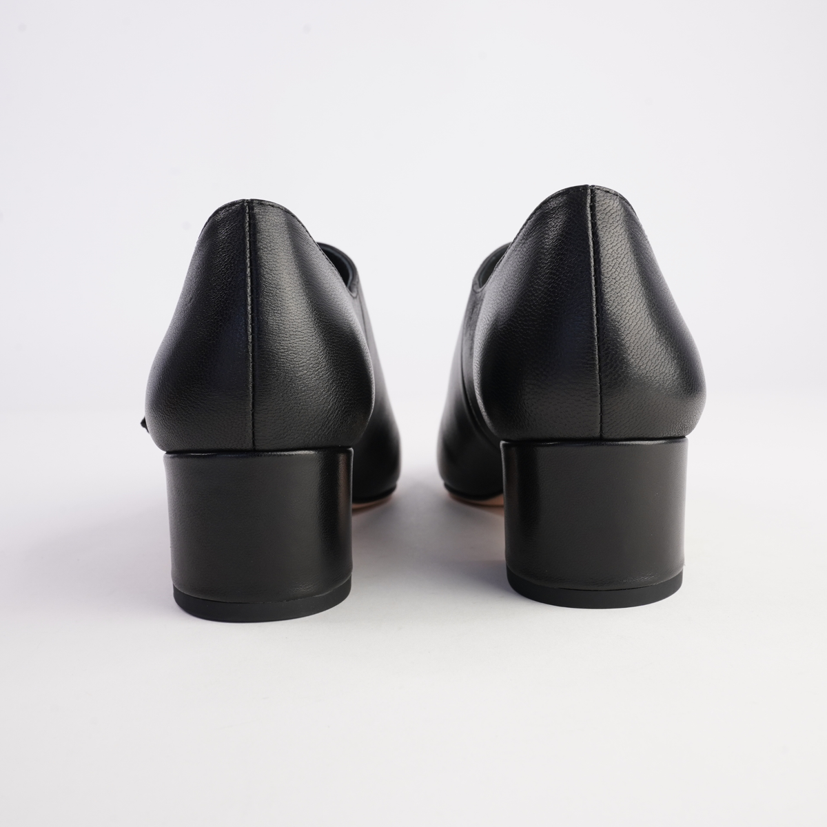Arrie Black Leather Heels - TOP END | Shouz