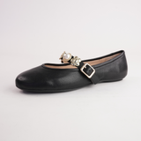 Blairre Black Leather Ballet Flats