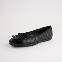 Bookie Black Patent/ Black Leather Ballet Flats