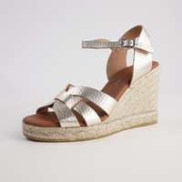 Sophia Doya Champagne Leather Espadrille Wedges