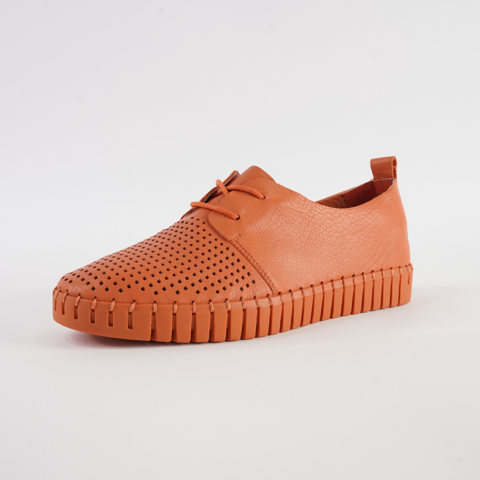 Huston Orange/ Orange Sole Leather Sneakers