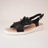 Malika Black/white Leather Sandals
