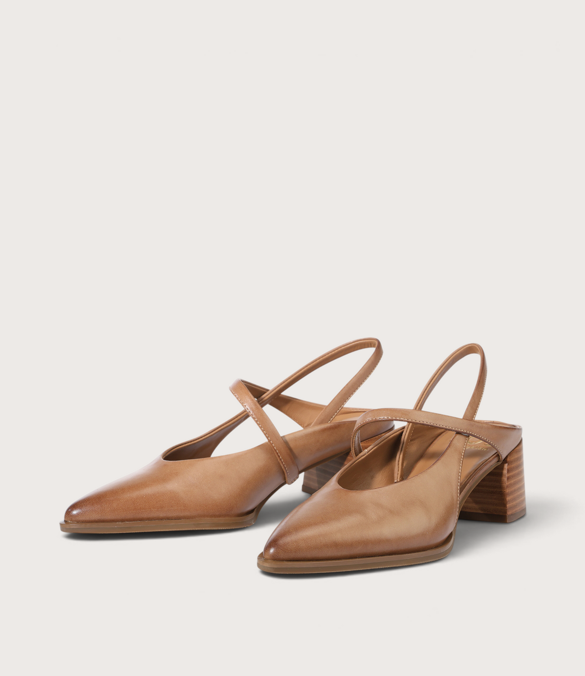Aurais Pecan Leather Heels