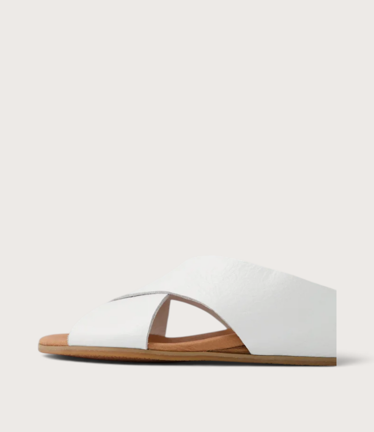 Harli White Leather Slides