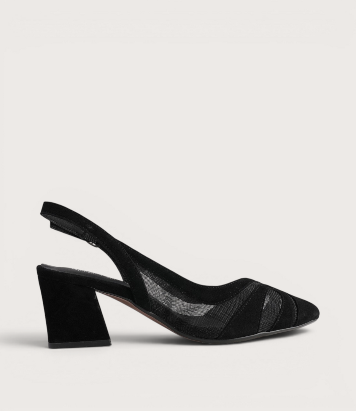 Mag Black Suede/Mesh Heels