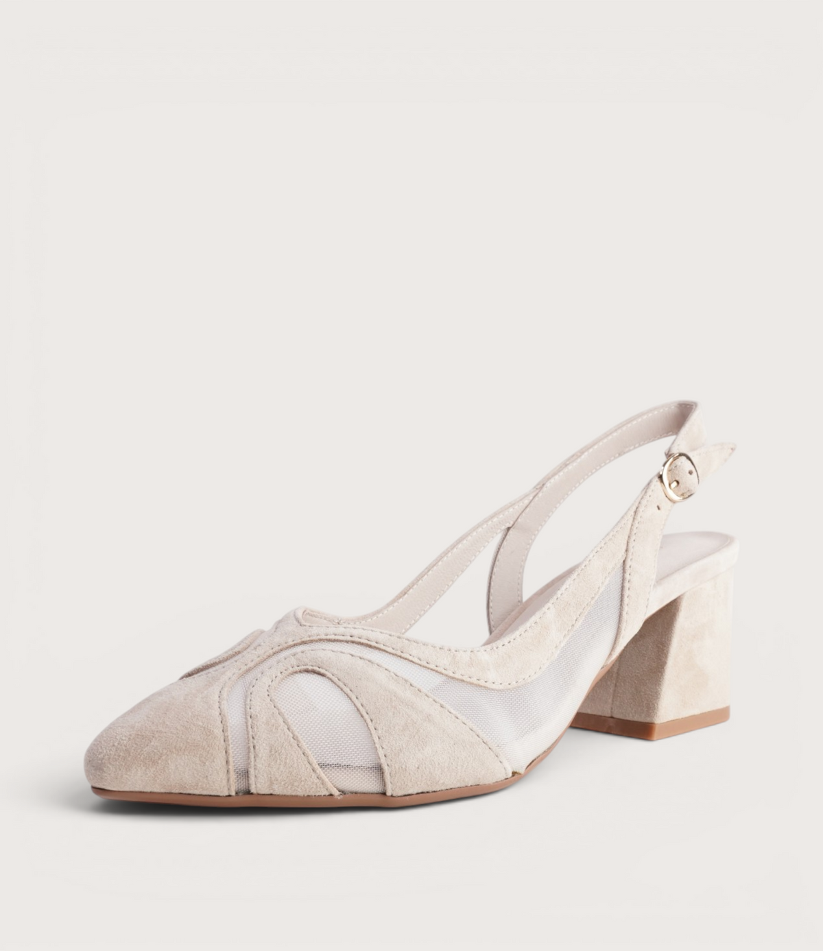 Mag Nude Suede/Mesh Heels