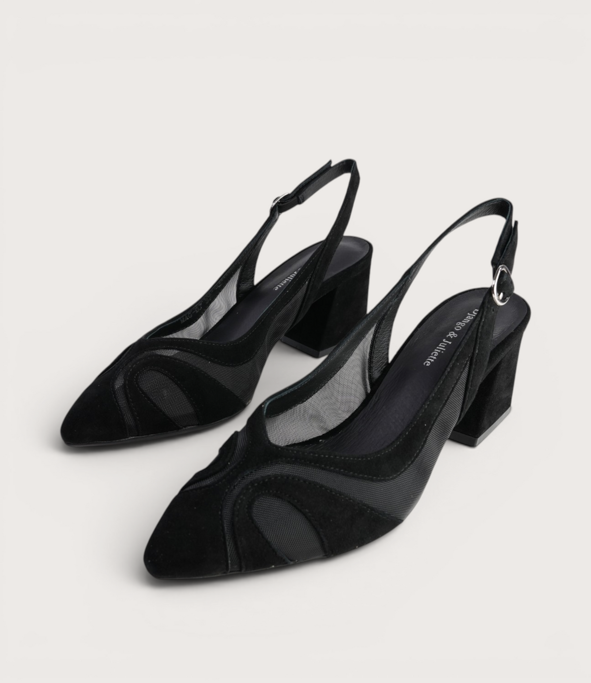 Mag Black Suede/Mesh Heels