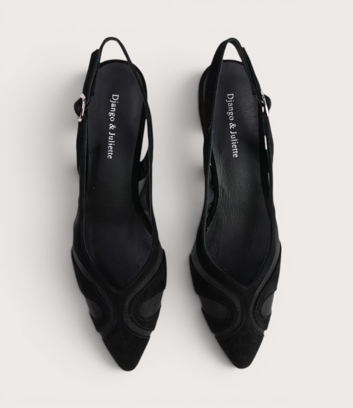 Mag Black Suede/Mesh Heels