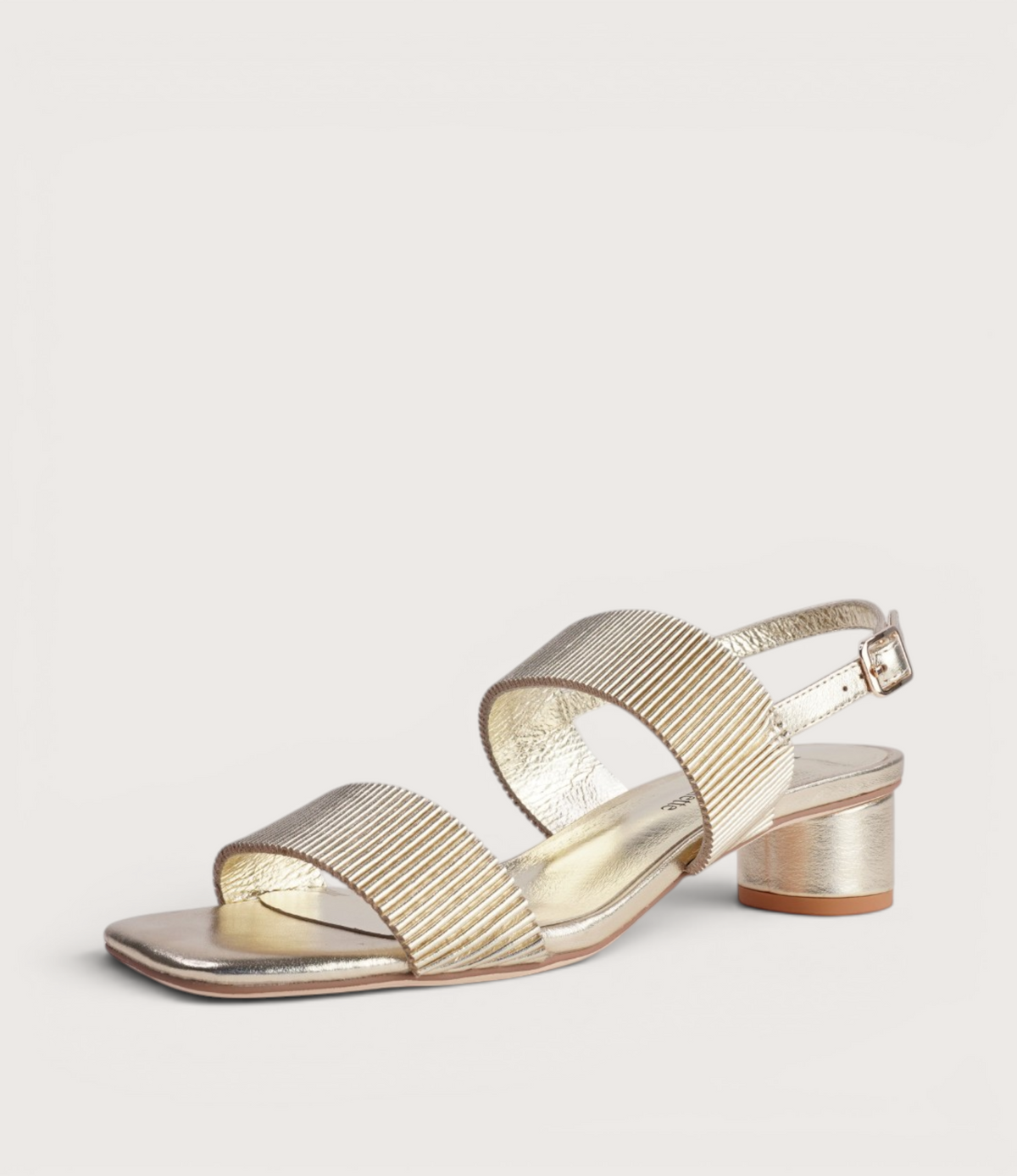 Hatsee Pale Gold Leather Heels