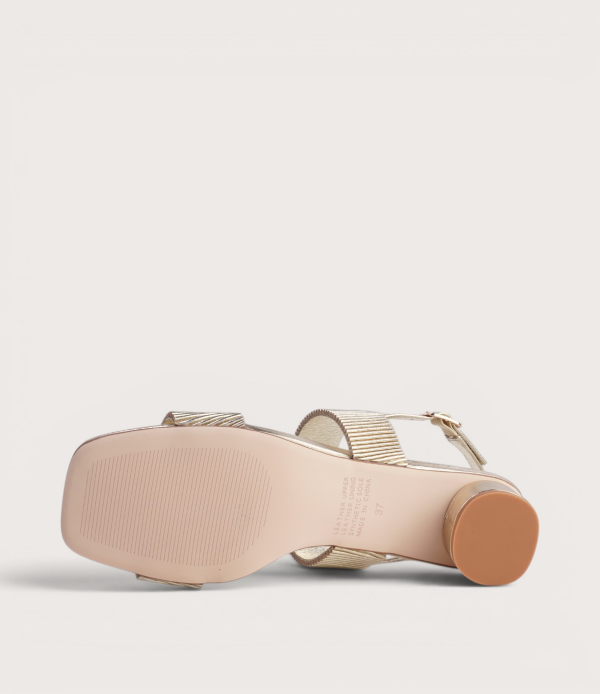 Hatsee Pale Gold Leather Heels
