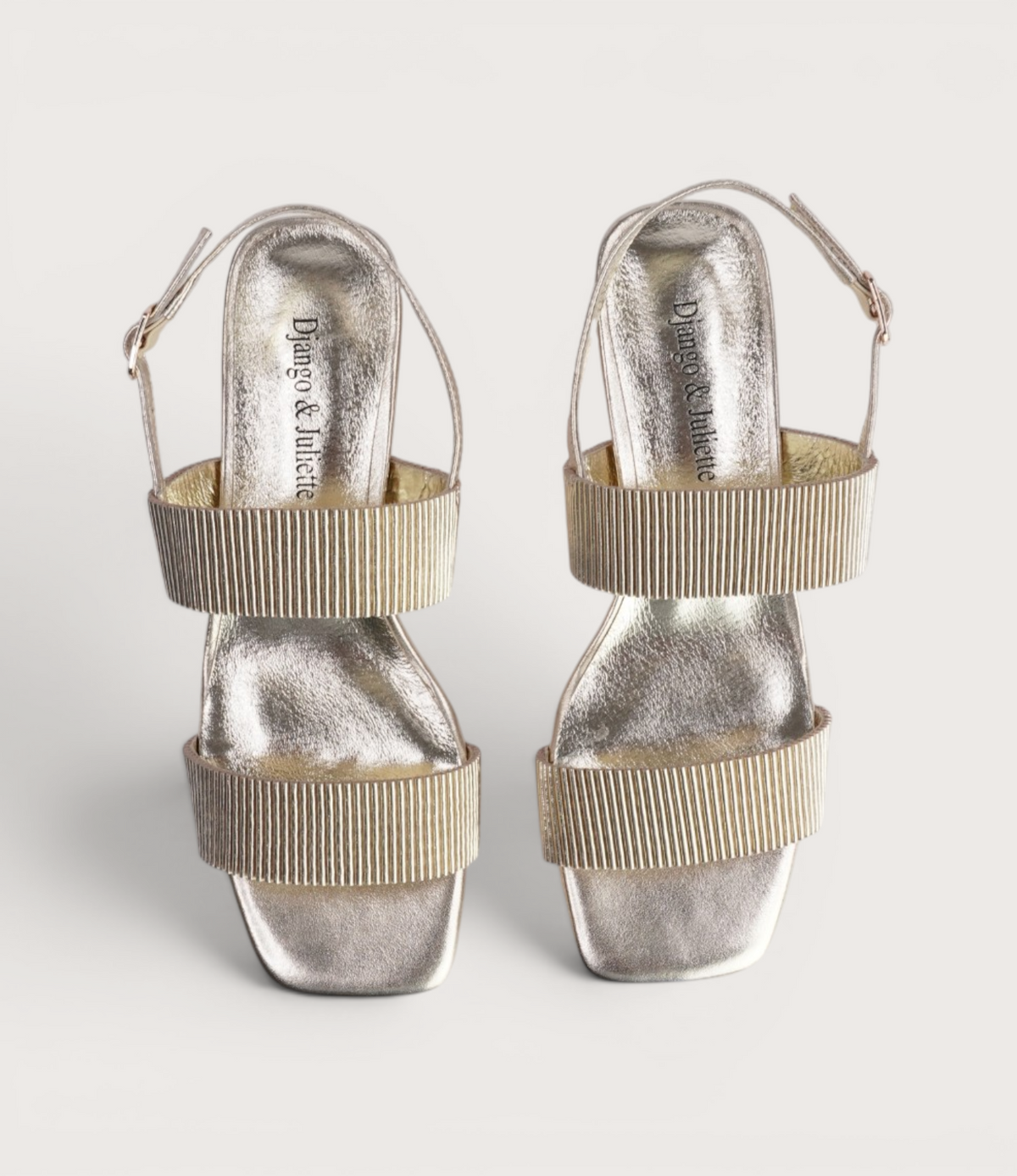 Hatsee Pale Gold Leather Heels