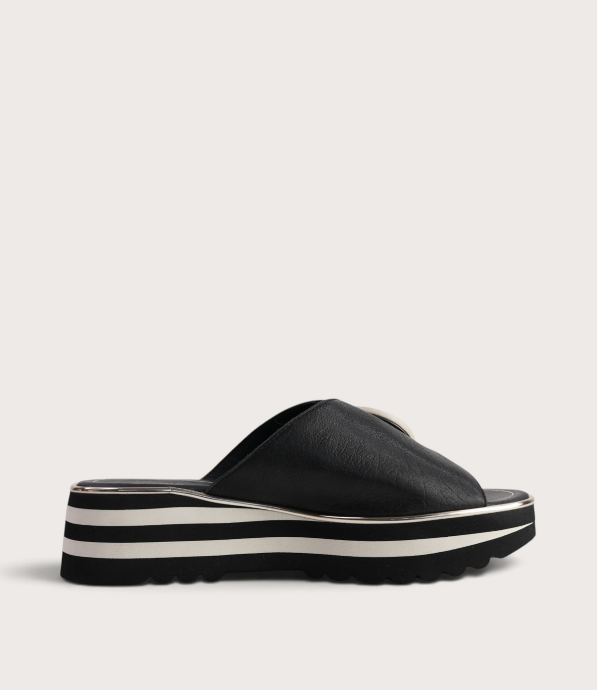 Hansila Black/ Milk Leather Slides