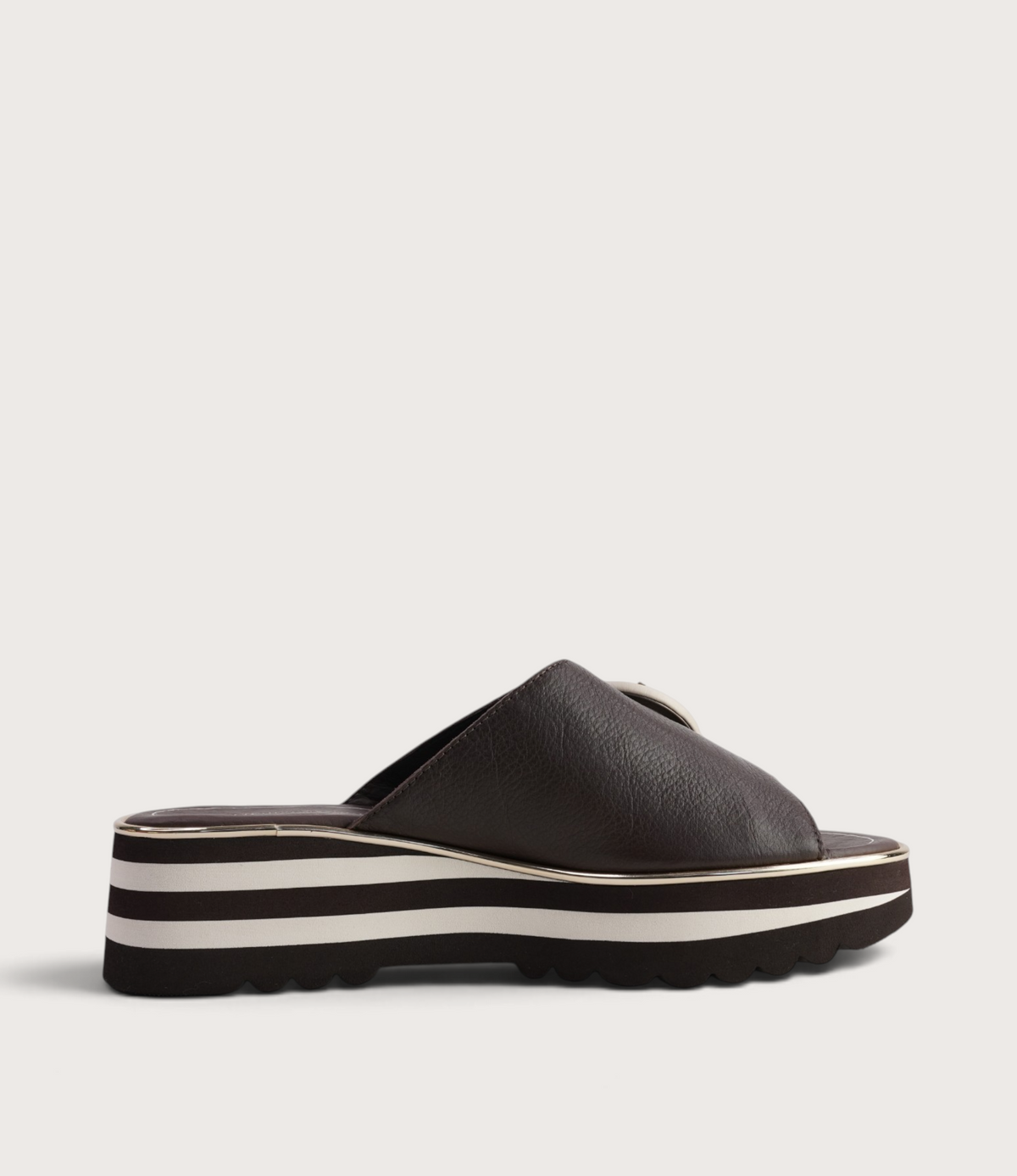 Hansila Choc/ Milk Leather Slides