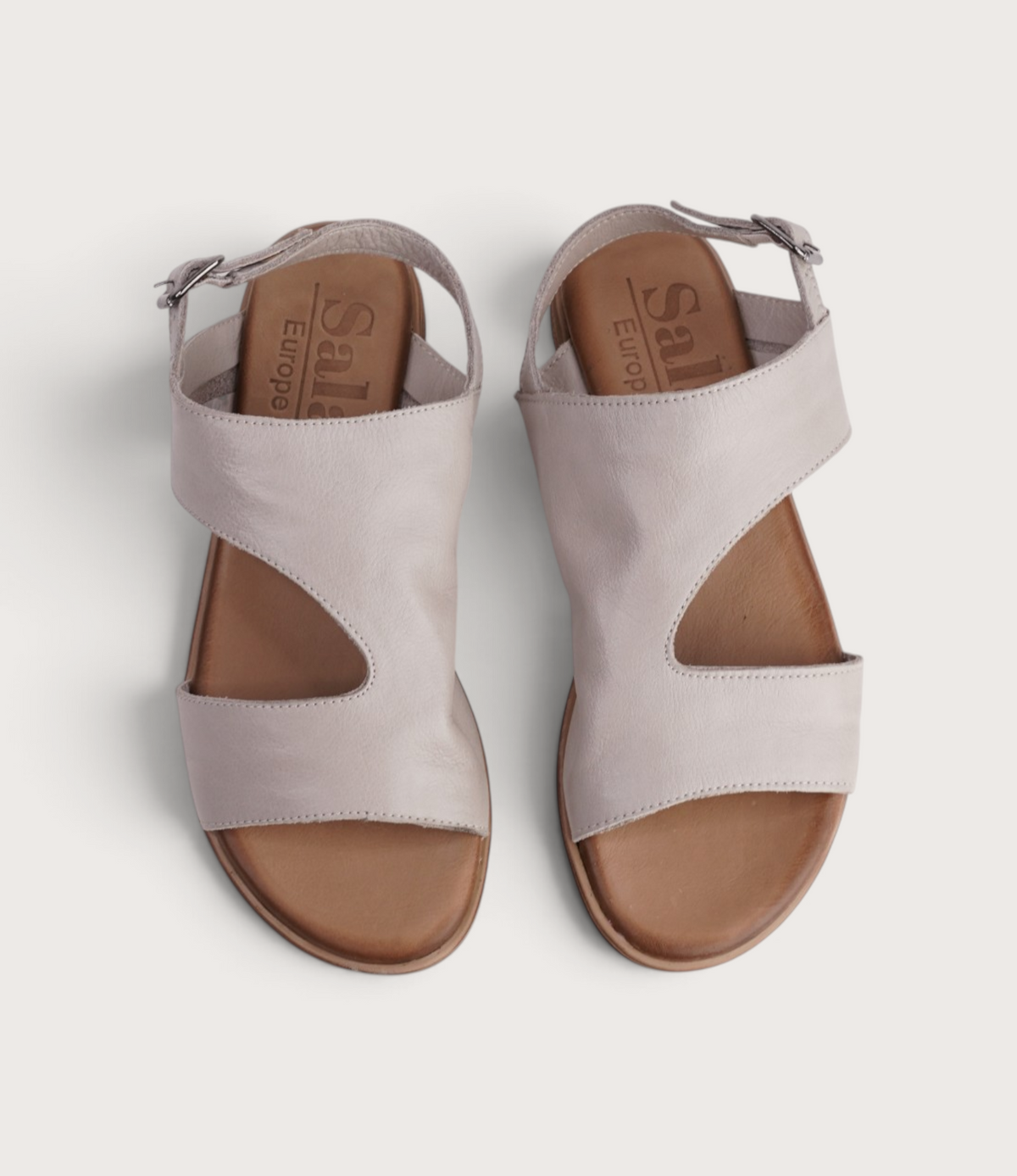 Mikey Silver Grey Leather Sandals