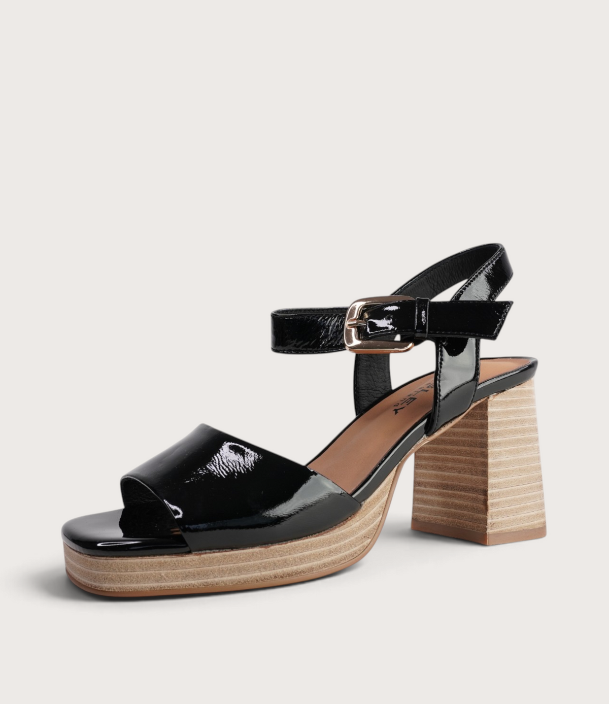 Alvie Black Patent Leather Heels