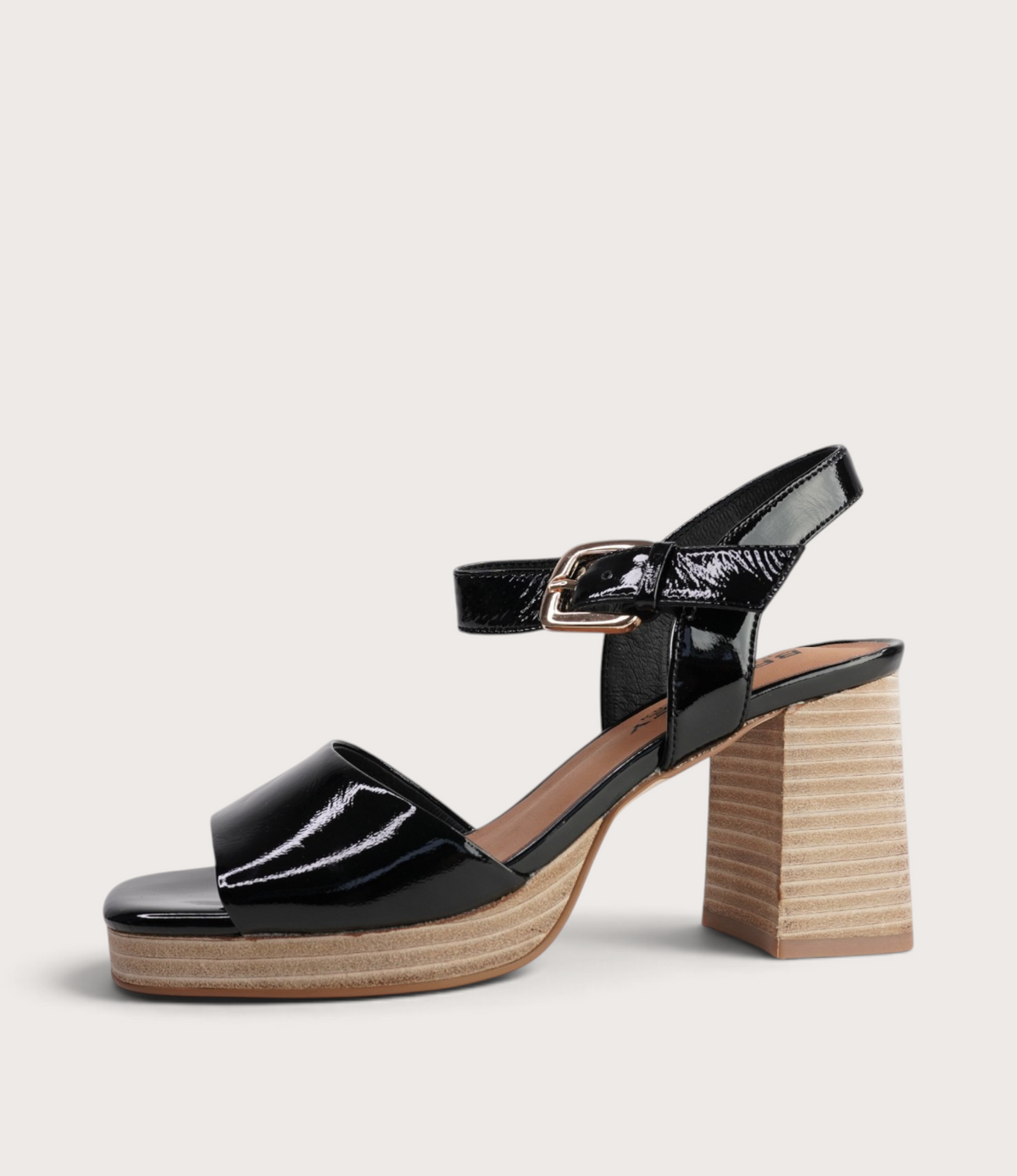 Alvie Black Patent Leather Heels