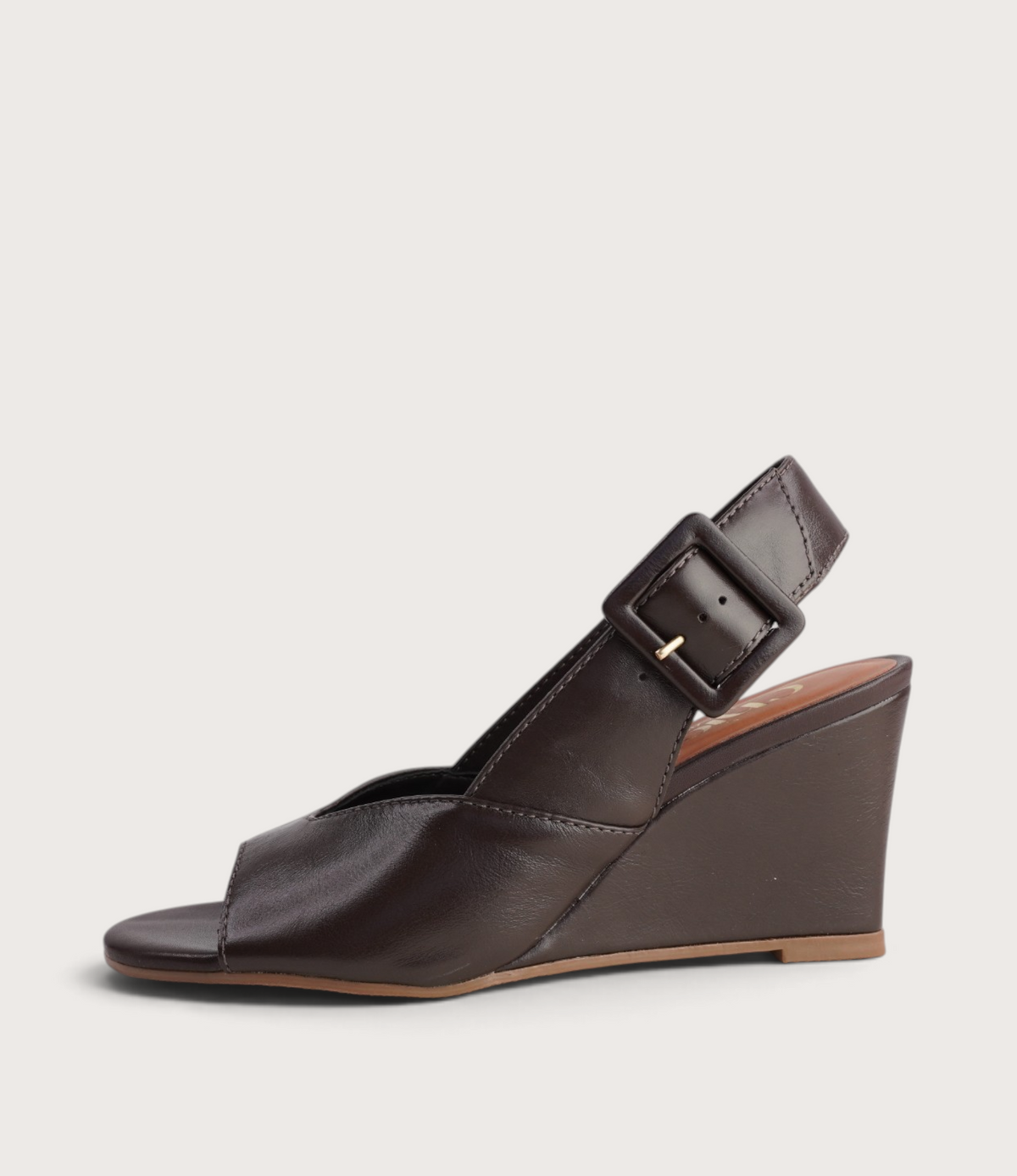 Estela Chocolate Leather Wedges