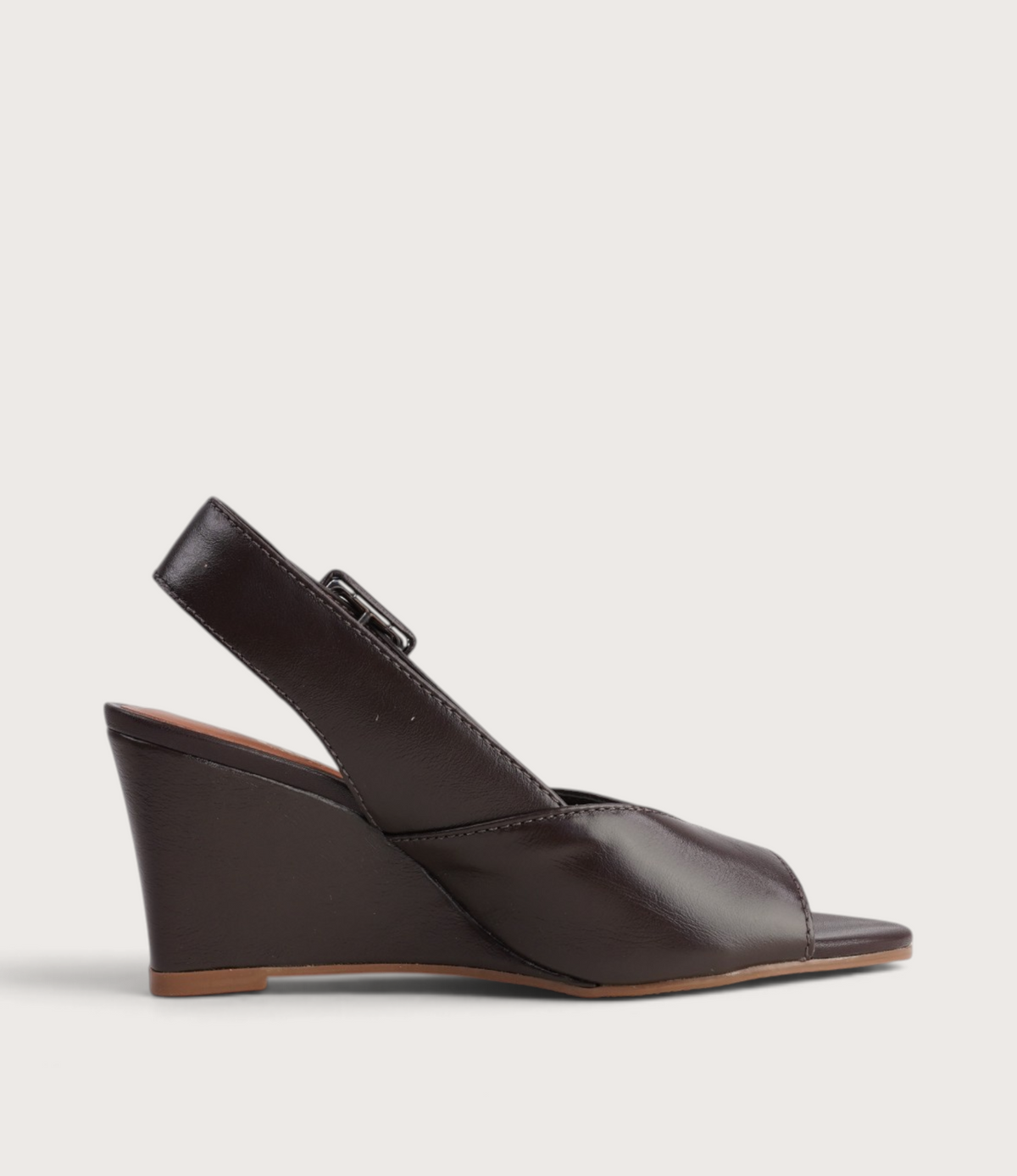 Estela Chocolate Leather Wedges