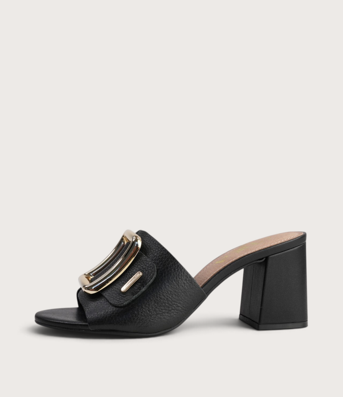 Jurema Black Leather Heels