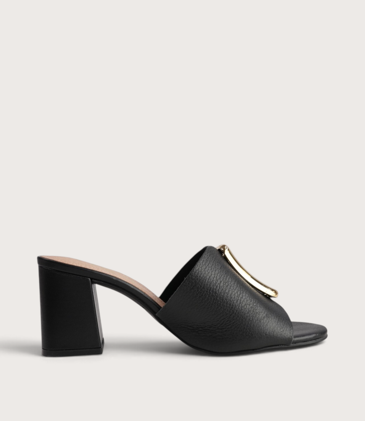 Jurema Black Leather Heels