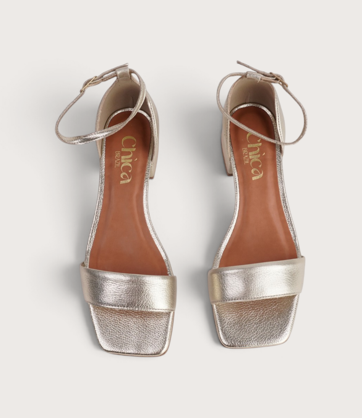 Ariane Gold Leather Sandals