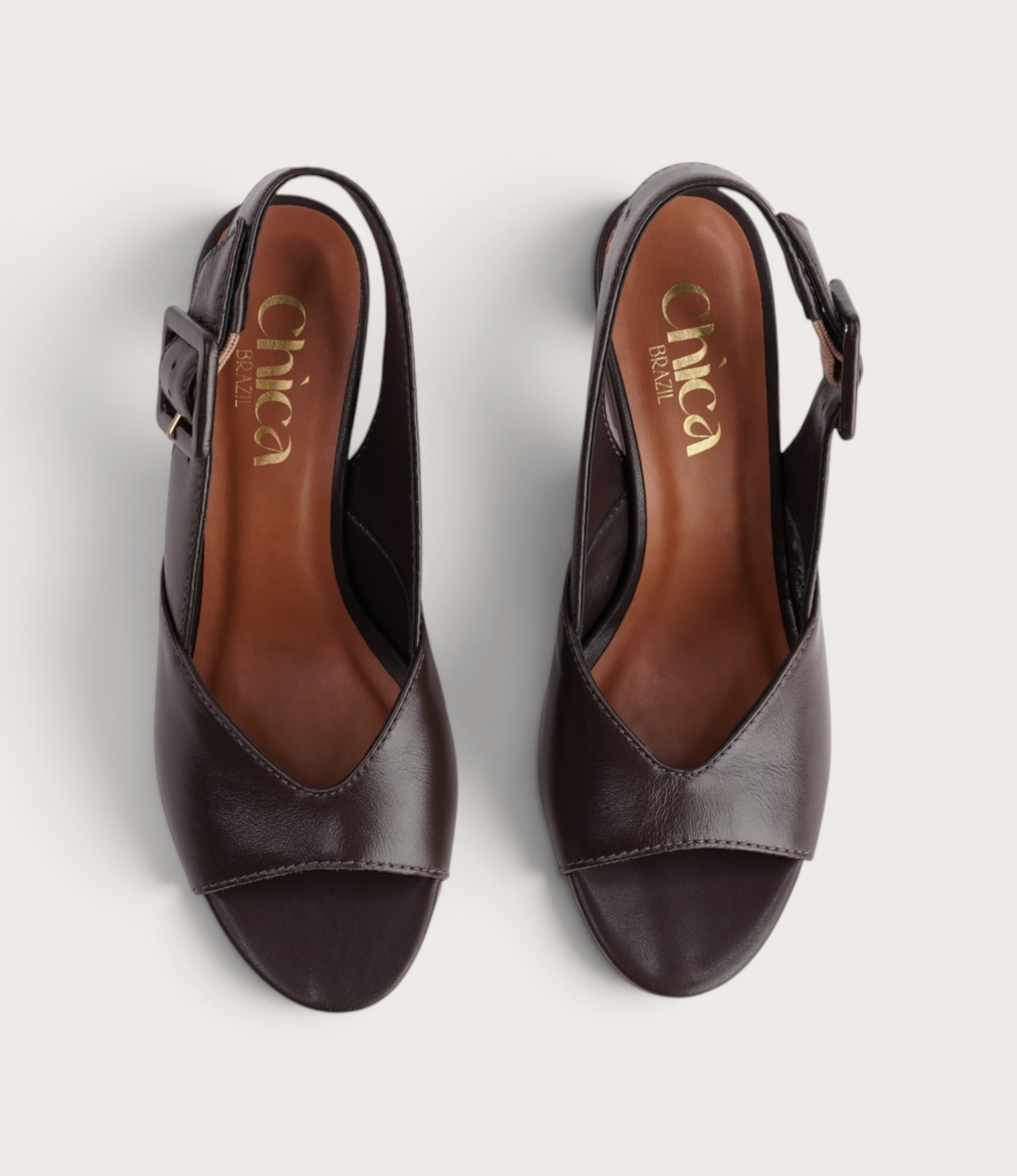 Estela Chocolate Leather Wedges