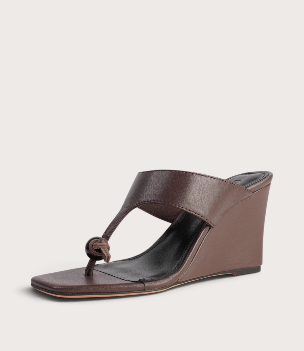 Adrew Choc Leather Wedges