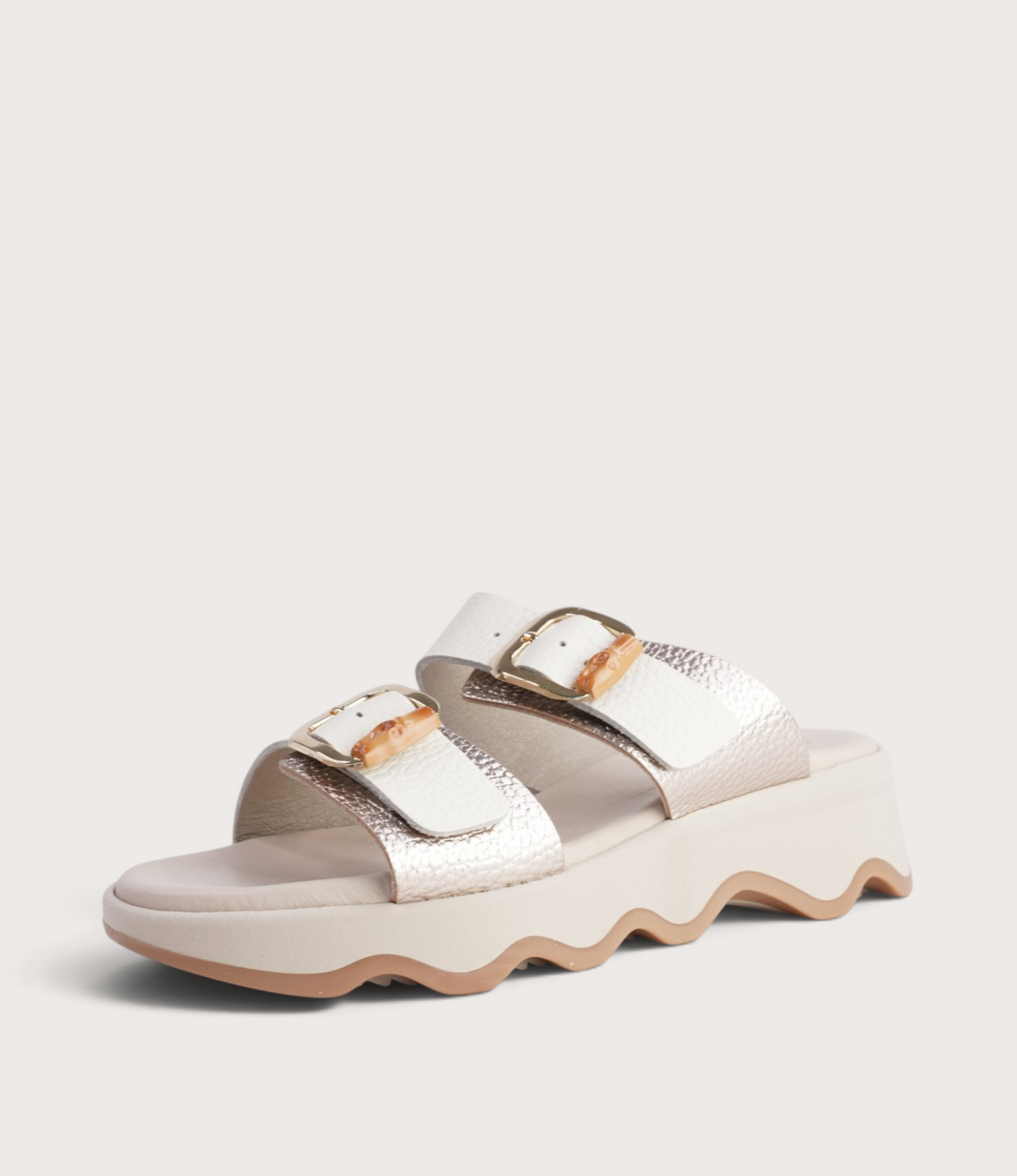 Cecilia Platinum/ Latte Multi Sandals