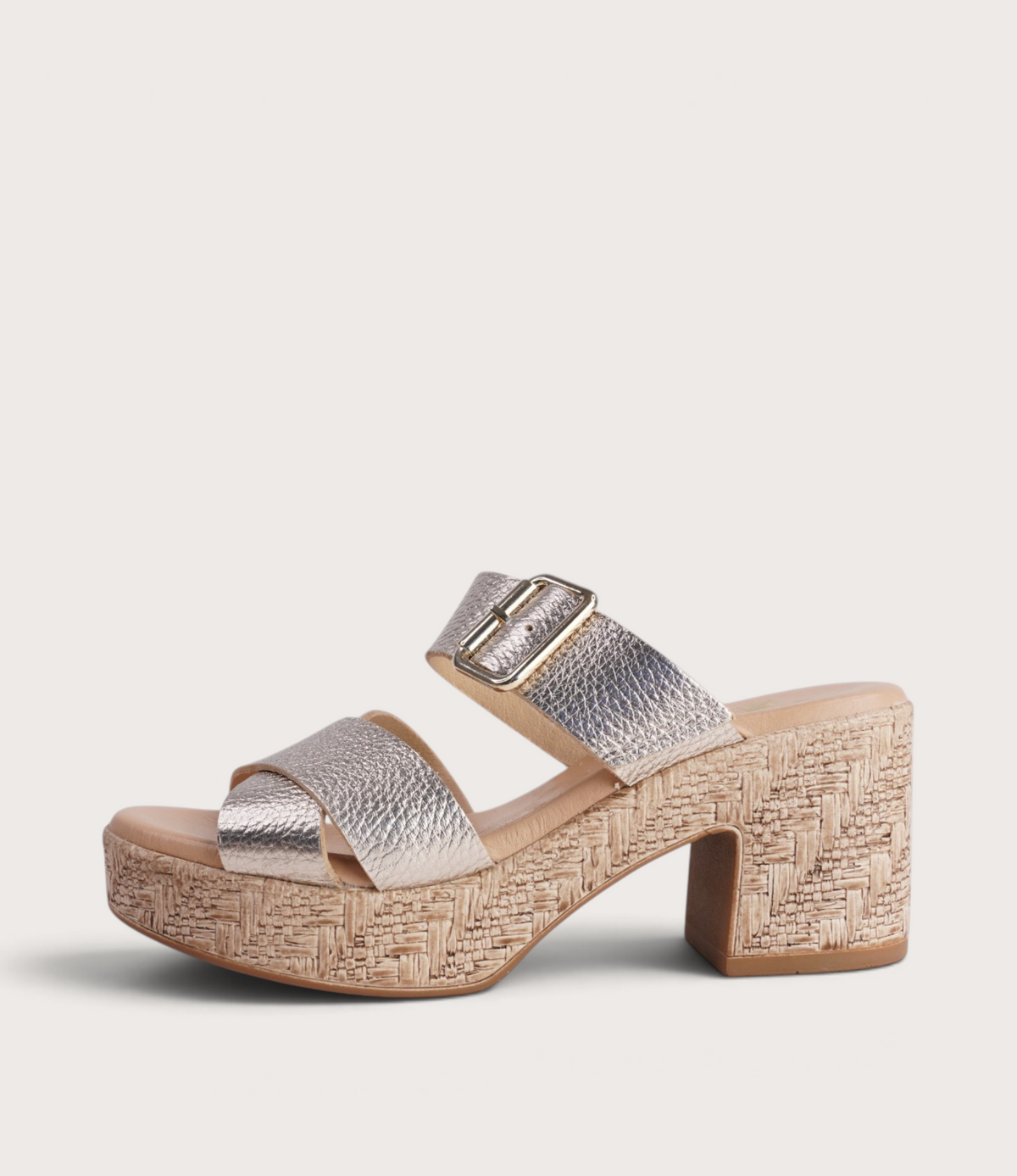 Margot Platinum Leather Heels