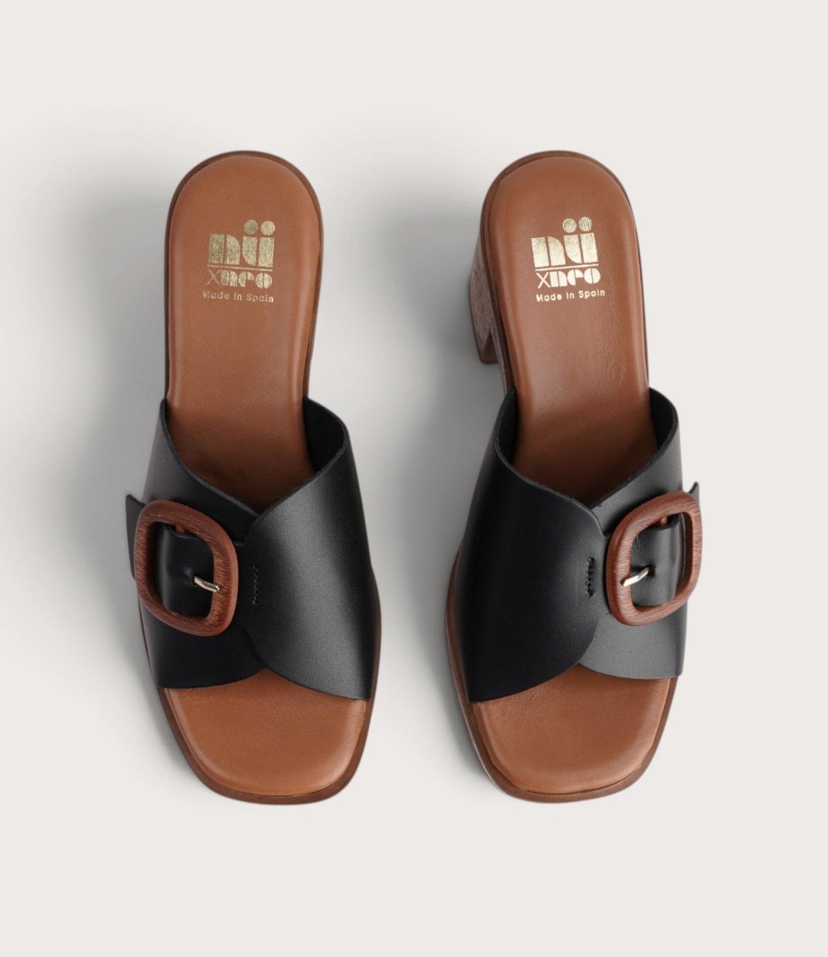 Quirina Negro Leather Heels
