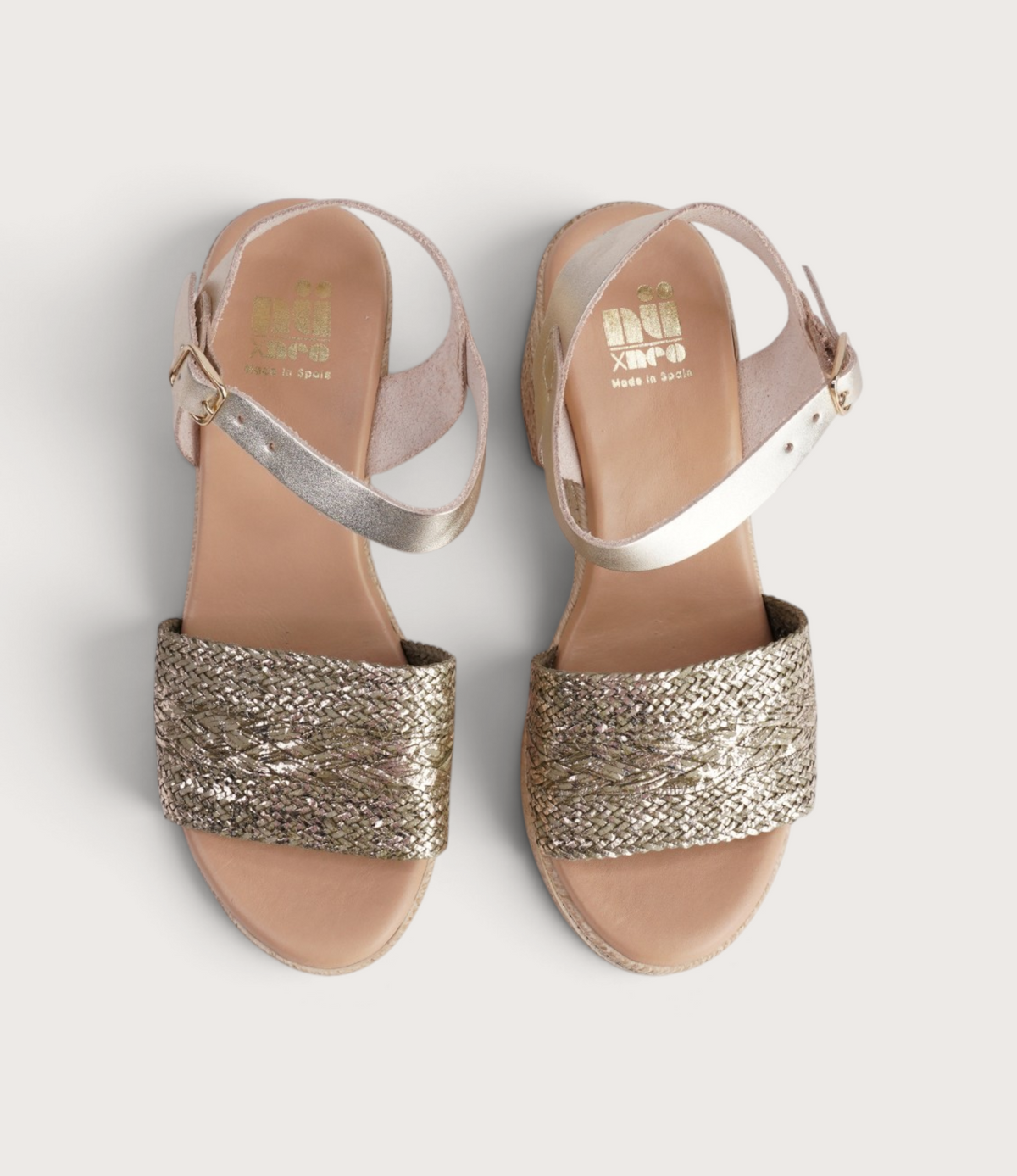 Queenie Khaki Metallic Leather Heels