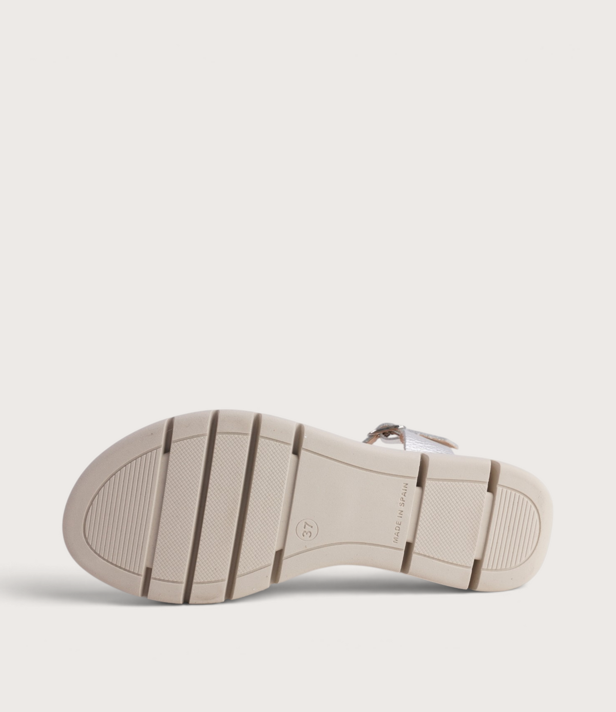 Hermia Blanco/ Plata Leather Sandals