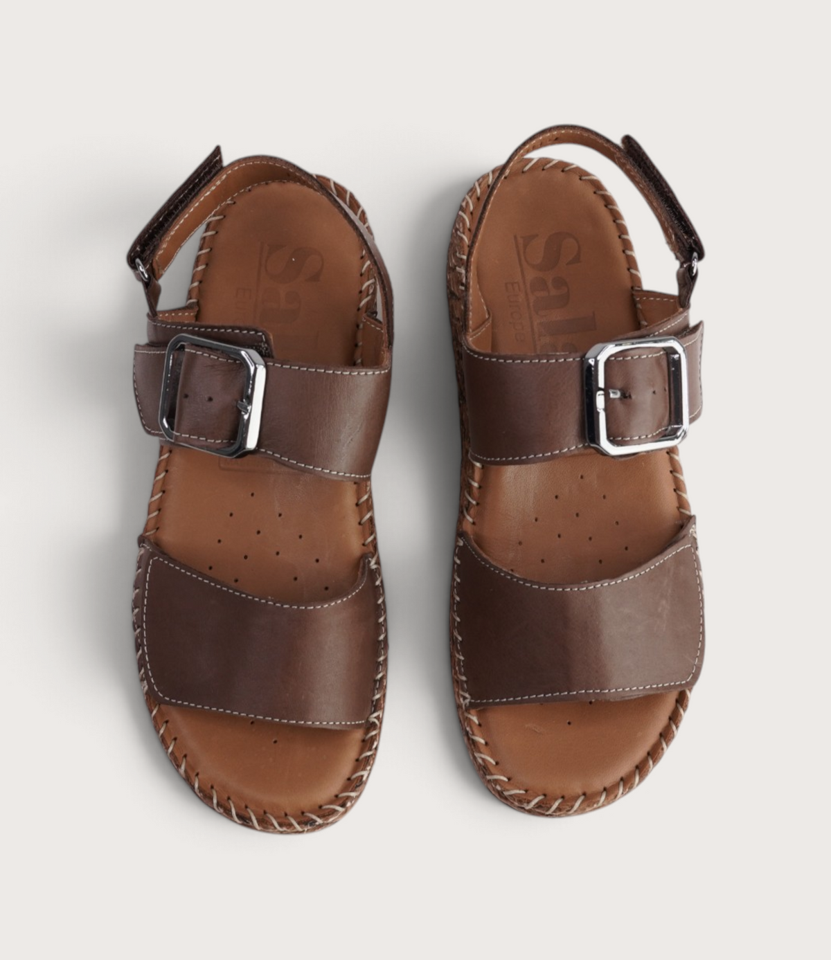 Manitu Praline Leather Sandals